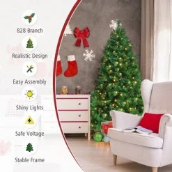 Costway 6ft Pre-Lit Artificial Hinged Christmas Tree w/8 Modes LED Lights and Foot Pedal 16 Costway 6ft Pre-Lit Artificial Hinged Christmas Tree w/8 Modes LED Lights and Foot Pedal -Northlight Christmas Store GUEST eb6ed154 5d6e 41d3 af0b a84b19915bce