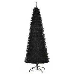 HOMCOM Artificial Christmas Tree with Stand, Xmas Pencil Tree with Halloween Style, Holiday Home Indoor Decoration for Party, Black -Northlight Christmas Store GUEST ebc68366 de54 4a71 b67e b35ee00f53cb