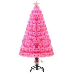 HOMCOM 4ft Fir Artificial Christmas Tree with Realistic Branches, 130 Multi-Color Fiber Optic LED Lights and 130 Tips, Pink 9 HOMCOM 4ft Fir Artificial Christmas Tree with Realistic Branches, 130 Multi-Color Fiber Optic LED Lights and 130 Tips, Pink -Northlight Christmas Store GUEST ebe938db b350 48e7 aaf2 65ca3d67c86d