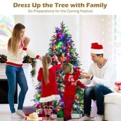 Tangkula Hinged Life-Like Christmas Tree W/ LED Lights Pre-Lit Artificial Xmas Tree W/ PE & PVC Leaves -Northlight Christmas Store GUEST ec31e626 2820 4d80 af52 5d883b3d7269