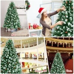 Costway 6ft Unlit Hinged Artificial Christmas Tree w/Snow Flocked Tips and Red Berries -Northlight Christmas Store GUEST ee812f67 106c 4584 8e6a edb04f5f6fe9