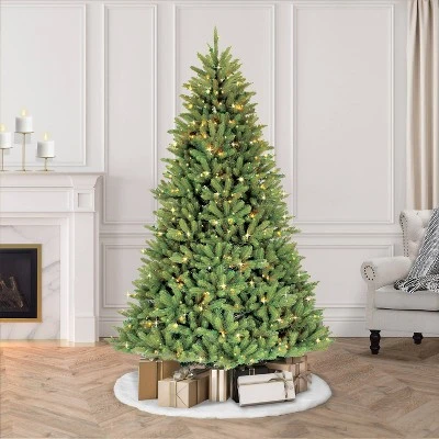 9ft Pre-lit Artificial Christmas Tree Full Forest Fir - Puleo 4 9ft Pre-lit Artificial Christmas Tree Full Forest Fir - Puleo - Image 2