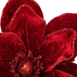 Northlight 24" Red Velvet Glittered Magnolia Christmas Stem Spray -Northlight Christmas Store GUEST eec031b9 f8a0 4fc8 87aa 240c2335f26e