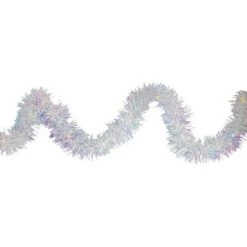 Kurt S. Adler 9.25' LED Lighted Iridescent Tinsel Christmas Garland, Warm White Lights
