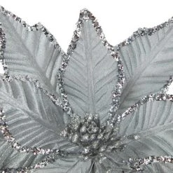 Northlight 25" Glittered Silver Poinsettia Christmas Stem Spray -Northlight Christmas Store GUEST f116ed28 500a 4b37 9dcb 907c714a068c