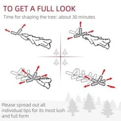 HOMCOM 6' Tall Pre-Lit Slim Noble Fir Artificial Christmas Tree with Realistic Branches, 200 Warm White LED Lights and 390 Tips -Northlight Christmas Store GUEST f16a6943 032b 4f09 99dd 831dce054400 1