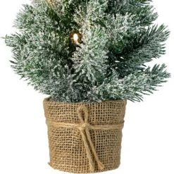 Northlight 17" LED Mini Flocked Artificial Tabletop Christmas Tree with Burlap Base, Clear Lights -Northlight Christmas Store GUEST f190a1fc b33a 4fed 9468 4774b646b300