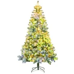 HOMCOM Prelit Artificial Christmas Tree Holiday Decoration with Snow-flocked Branches, Warm White or Colorful LED Lights -Northlight Christmas Store GUEST f20ff740 694d 4a75 87bb 11dee9b3e12c