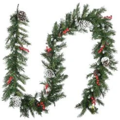 National Tree Company Pre-Lit Artificial Christmas Garland, Green, Frosted Berry, White Lights, with Pine Cones, Berry Clusters, Plug In, 9 Feet -Northlight Christmas Store GUEST f29a8d2f bee2 4592 b21b 62e8164d282d