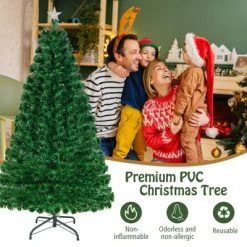 Tangkula 6' Pre-Lit Optical Fiber Artificial Christmas Tree w/ Multicolor LED Lights & Stand -Northlight Christmas Store GUEST f324c787 e94b 4c39 9cb5 024e54161fdb