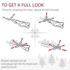 HOMCOM Prelit Artificial Christmas Tree Holiday Decoration with Warm White LED Lights, Auto Open, Steel Base, White -Northlight Christmas Store GUEST f35157d6 2663 4db2 b96b 6f0193b46715