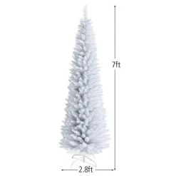 Costway 7ft Unlit Artificial Slim Christmas Pencil Tree w/ Metal Stand White -Northlight Christmas Store GUEST f371a7ea a0ba 4dba b05d 0ac7c7b060c2