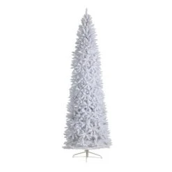 Nearly Natural 10-ft Slim White Artificial Christmas Tree with 800 Warm White LED Lights and 2420 Bendable Branches 10 Nearly Natural 10-ft Slim White Artificial Christmas Tree with 800 Warm White LED Lights and 2420 Bendable Branches -Northlight Christmas Store GUEST f38ea177 b458 44d0 a8fd b2340216c95f