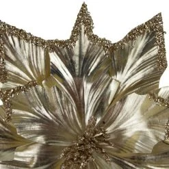 Northlight 24" Metallic Champagne Gold Glittered Poinsettia Christmas Stem Spray -Northlight Christmas Store GUEST f3ce84f9 b482 4ff4 b9eb 3992528f7f24