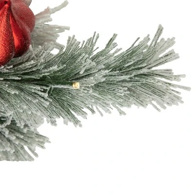Northlight 3' Pre-Lit Snowy Bristle Pine Artificial Christmas Swag, Warm White LED Lights 4 Northlight 3' Pre-Lit Snowy Bristle Pine Artificial Christmas Swag, Warm White LED Lights - Image 2