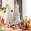 Costway 5ft Unlit Artificial Slim Pencil Christmas Tree with Metal Stand White -Northlight Christmas Store GUEST f408ac5e 8051 42a8 af70 1ca90aae0d30