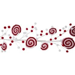 Northlight 30" Candy Cane Swirls and Pom Poms Christmas Garland -Northlight Christmas Store GUEST f40d770e 1c6c 4288 a809 a04ce7fd6dd2