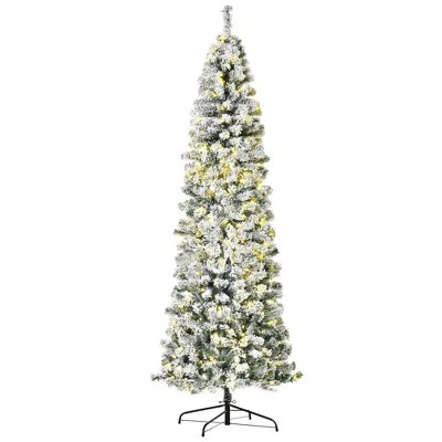 HOMCOM Pre-Lit Snow-Flocked Slim Douglas Fir Artificial Christmas Tree with Realistic Branches 5 HOMCOM Pre-Lit Snow-Flocked Slim Douglas Fir Artificial Christmas Tree with Realistic Branches - Image 3