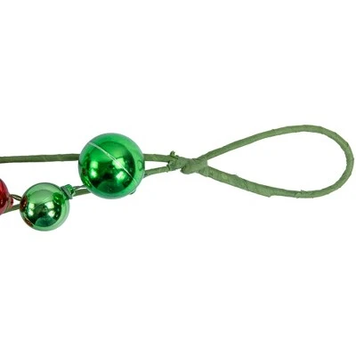 Northlight 4' x 6" Green and Red Ball Ornament Christmas Garland, Unlit 4 Northlight 4' x 6" Green and Red Ball Ornament Christmas Garland, Unlit - Image 2