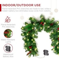 Best Choice Products 9ft Pre-Lit Pre-Decorated Garland w/ PVC Branch Tips, 50 Lights, Pine Cones, Berries -Northlight Christmas Store GUEST f56673d3 78e1 4f13 95dd 3b83a93f3aa8