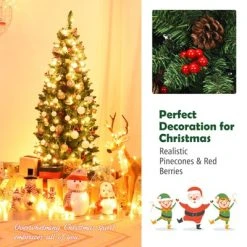 Tangkula Pencil Christmas Tree Hinged Artificial Slim Xmas Tree with Sturdy Metal Stand -Northlight Christmas Store GUEST f57f53ec 7665 4f9a 9447 d7ed0a1e171a