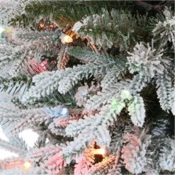 Puleo 4.5' Pre-Lit Flocked Arctic Fir Artificial Christmas Tree Multicolor Lights -Northlight Christmas Store GUEST f5a9b297 3c54 4014 8542 ea15463c4050