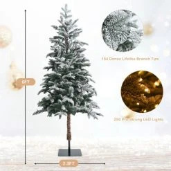 Tangkula 6ft Artificial Snow Flocked Pencil Christmas Tree Pre-Lit Faux-Pine Tree W/250 Warm White LED Lights -Northlight Christmas Store GUEST f5e2bc49 e140 44f9 b9d9 53a1899265a1