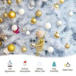 Costway 7ft White Iridescent Tinsel Artificial Christmas Tree with 1156 Branch Tips -Northlight Christmas Store GUEST f69b6c8d f70f 4ff3 ae84 18c18750d4b8