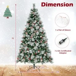 Costway 7 FT Pre-Lit Artificial Christmas Tree Hinged with Pine Needles 400 LED Lights -Northlight Christmas Store GUEST f70044a0 bc49 4ccd 892e 0921d9d702a0