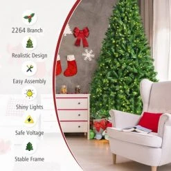 Costway 9ft Pre-Lit Artificial Hinged Christmas Tree w/8 Modes LED Lights and Foot Pedal 16 Costway 9ft Pre-Lit Artificial Hinged Christmas Tree w/8 Modes LED Lights and Foot Pedal -Northlight Christmas Store GUEST f7536da9 3dde 4a73 a65e 4b05fe9b2dab