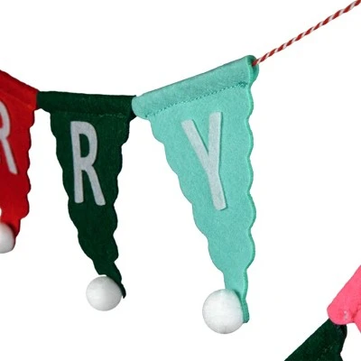Northlight 45" Multi "Merry Christmas" Triangles Banner Garland - Unlit 6 Northlight 45" Multi "Merry Christmas" Triangles Banner Garland - Unlit - Image 4