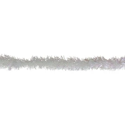 Northlight 50' x 3" Unlit Shiny Iridescent White Foil Tinsel Christmas Garland 3 Northlight 50' x 3" Unlit Shiny Iridescent White Foil Tinsel Christmas Garland