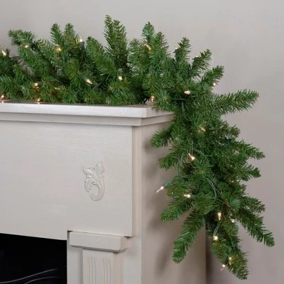 Northlight 9' x 12" Pre-Lit Eastern Pine Artificial Christmas Garland - Clear Lights 3 Northlight 9' x 12" Pre-Lit Eastern Pine Artificial Christmas Garland - Clear Lights