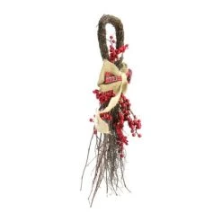 Northlight 24" Twig and Red Berries Artificial Christmas Teardrop Swag - Unlit