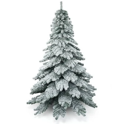 Costway 7.5 ft Snow Flocked Artificial Christmas Tree Hinged Alaskan Pine Tree Holiday 3 Costway 7.5 ft Snow Flocked Artificial Christmas Tree Hinged Alaskan Pine Tree Holiday