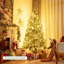 Costway 6ft Pre-lit Hinged Artificial Christmas Tree w/ Pine Cones & Red Berries -Northlight Christmas Store GUEST f967a175 7649 41f7 a0e7 e5b59f02ecd6