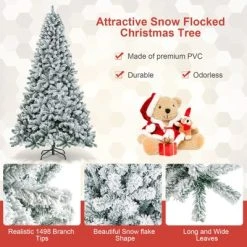 Costway 9ft Snow Flocked Hinged Artificial Christmas Tree Unlit Metal 14 Costway 9ft Snow Flocked Hinged Artificial Christmas Tree Unlit Metal -Northlight Christmas Store GUEST f96ddd3b 4acc 4a93 9b83 f4f3694806d0
