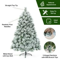 Tangkula Snow Flocked Artificial Christmas Tree Hinged Decoration Pine Tree -Northlight Christmas Store GUEST f9d6a346 248e 4c81 9c5a c3c20299a854
