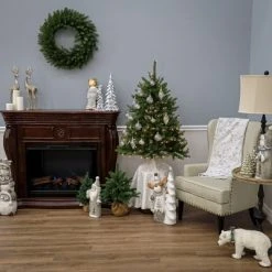 National Tree Company 4 ft Pre-Lit Artificial Mini Christmas Tree, Green, Dunhill Fir, White Lights, Includes Stand -Northlight Christmas Store GUEST f9f0c618 1635 4347 b213 9d26ffbd475e