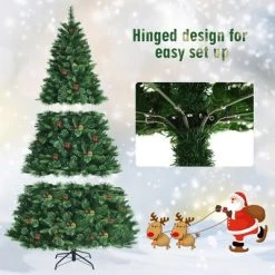 Costway 8ft Pre-lit Hinged Artificial Christmas Tree w/ Pine Cones & Red Berries 17 Costway 8ft Pre-lit Hinged Artificial Christmas Tree w/ Pine Cones & Red Berries -Northlight Christmas Store GUEST fa08ec60 8f21 4033 8d2e 76416e95cc09