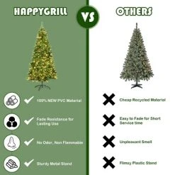 Tangkula Pre-lit Hinged Artificial Pencil Fir Christmas Tree with LED Lights -Northlight Christmas Store GUEST fa2f0f2d 7dd2 4587 9d5c b0c052949912