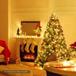 Tangkula Pre-Lit Hinged Lifelike Xmas Tree, Lush Artificial Christmas Tree W/ PVC Tips LED Lights 8 Flash Modes -Northlight Christmas Store GUEST fa39b48c c539 4052 bfd4 9dd2574f1898