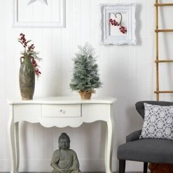 Nearly Natural 24" Pre-Lit LED Flocked Artificial Christmas Tree with Burlap Base Clear Lights -Northlight Christmas Store GUEST fa9fdc6a f7e8 4502 ba85 ced0e245c5e8