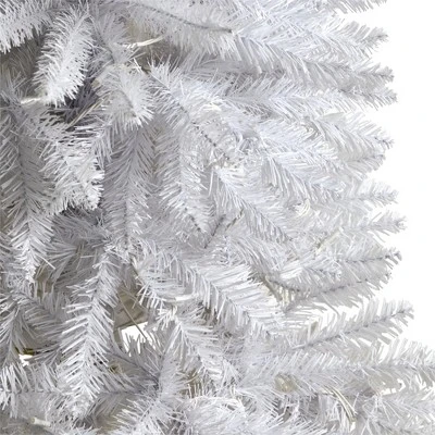Nearly Natural 4-ft Slim White Artificial Christmas Tree with 100 Warm White LED Lights and 293 Bendable Branches 6 Nearly Natural 4-ft Slim White Artificial Christmas Tree with 100 Warm White LED Lights and 293 Bendable Branches - Image 4