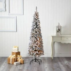 6ft Nearly Natural Pre-Lit Flocked Artificial Christmas Tree Clear Lights -Northlight Christmas Store GUEST fb0c1572 66a8 4abf b689 13645b1dfe52
