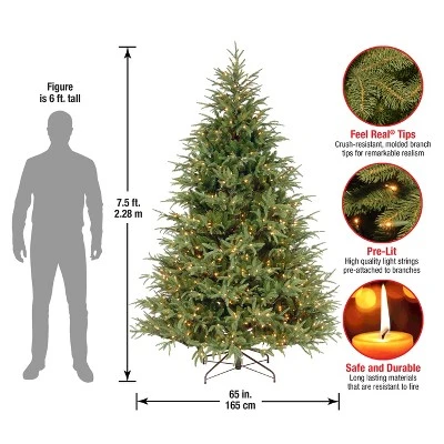 National Tree Company 7.5 ft Pre-Lit 'Feel Real' Artificial Full Christmas Tree, Green, Frasier Grande, White Lights, Includes Stand 6 National Tree Company 7.5 ft Pre-Lit 'Feel Real' Artificial Full Christmas Tree, Green, Frasier Grande, White Lights, Includes Stand - Image 4