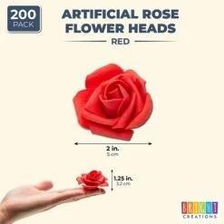 Bright Creations 200 Pack Fake Red Roses, 2 Inch Stemless Foam Flowers for Wall Decorations, Wedding Receptions, Faux Bouquets, Spring Decor -Northlight Christmas Store GUEST fb660c72 fe72 46c3 a633 abbcb9b15aeb
