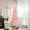 HOMCOM Prelit Snow Flocked Artificial Christmas Tree with Pencil Shape, Pine Realistic Branches, Warm White LED lights, Auto Open, Pink and White 1 HOMCOM Prelit Snow Flocked Artificial Christmas Tree with Pencil Shape, Pine Realistic Branches, Warm White LED lights, Auto Open, Pink and White -Northlight Christmas Store GUEST fbc2953e 456d 4682 995c 79e4b8b5b3a5