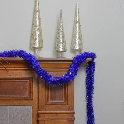 Northlight 50' x 2.5" Unlit Shiny Lavish Blue Foil Tinsel Christmas and Hanukkah Garland 4 Northlight 50' x 2.5" Unlit Shiny Lavish Blue Foil Tinsel Christmas and Hanukkah Garland - Image 2