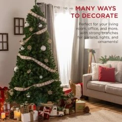 Best Choice Products Premium Spruce Artificial Christmas Tree w/ Easy Assembly, Metal Hinges & Foldable Base -Northlight Christmas Store GUEST fd62894c 9bd5 425a be24 84dedc83869c